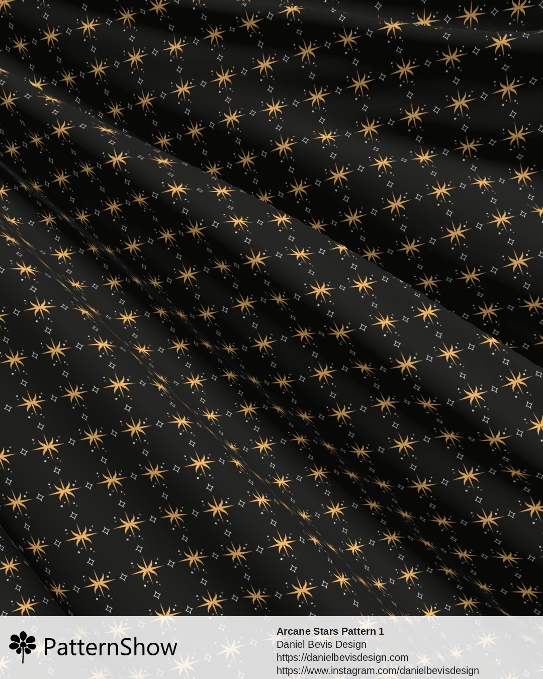 Arcane Stars Pattern 1 - Black & Gold