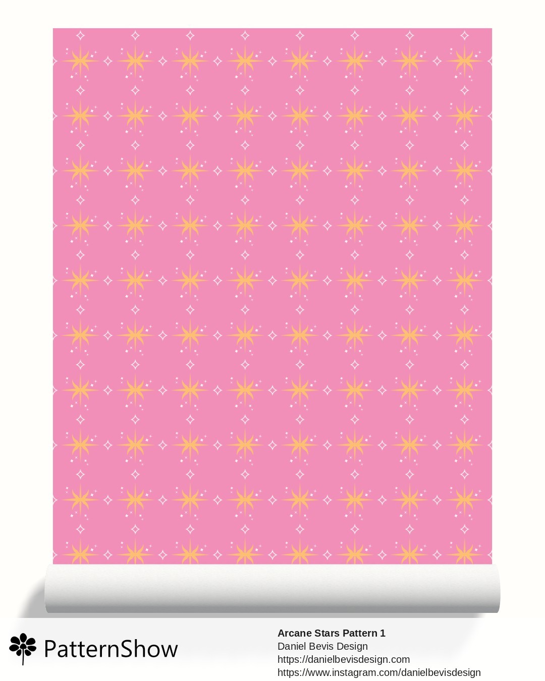 Arcane Stars Pattern 1 wallpaper - Pretty Pink and Gold