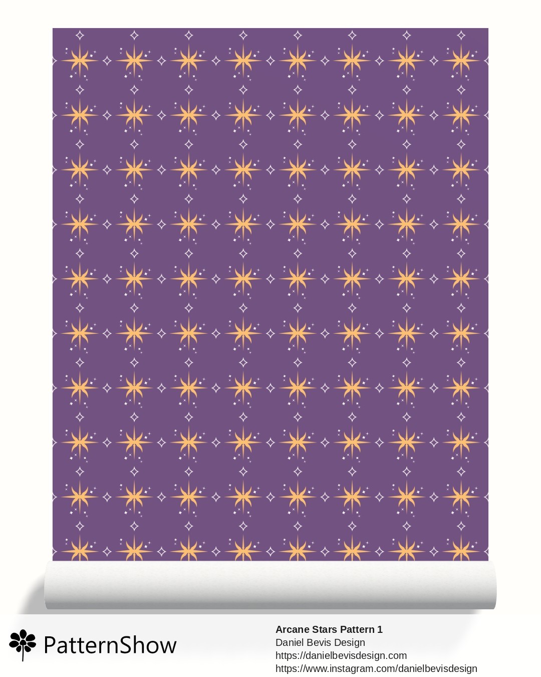Arcane Stars Pattern 1 wallpaper - Purple Magic and Gold