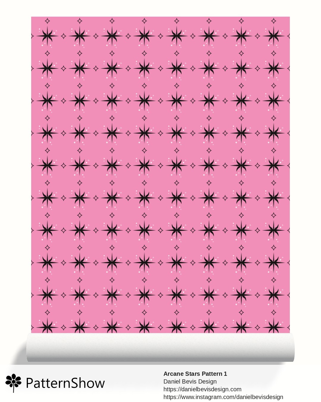 Arcane Stars Pattern 1 wallpaper - Pretty Pink and Black