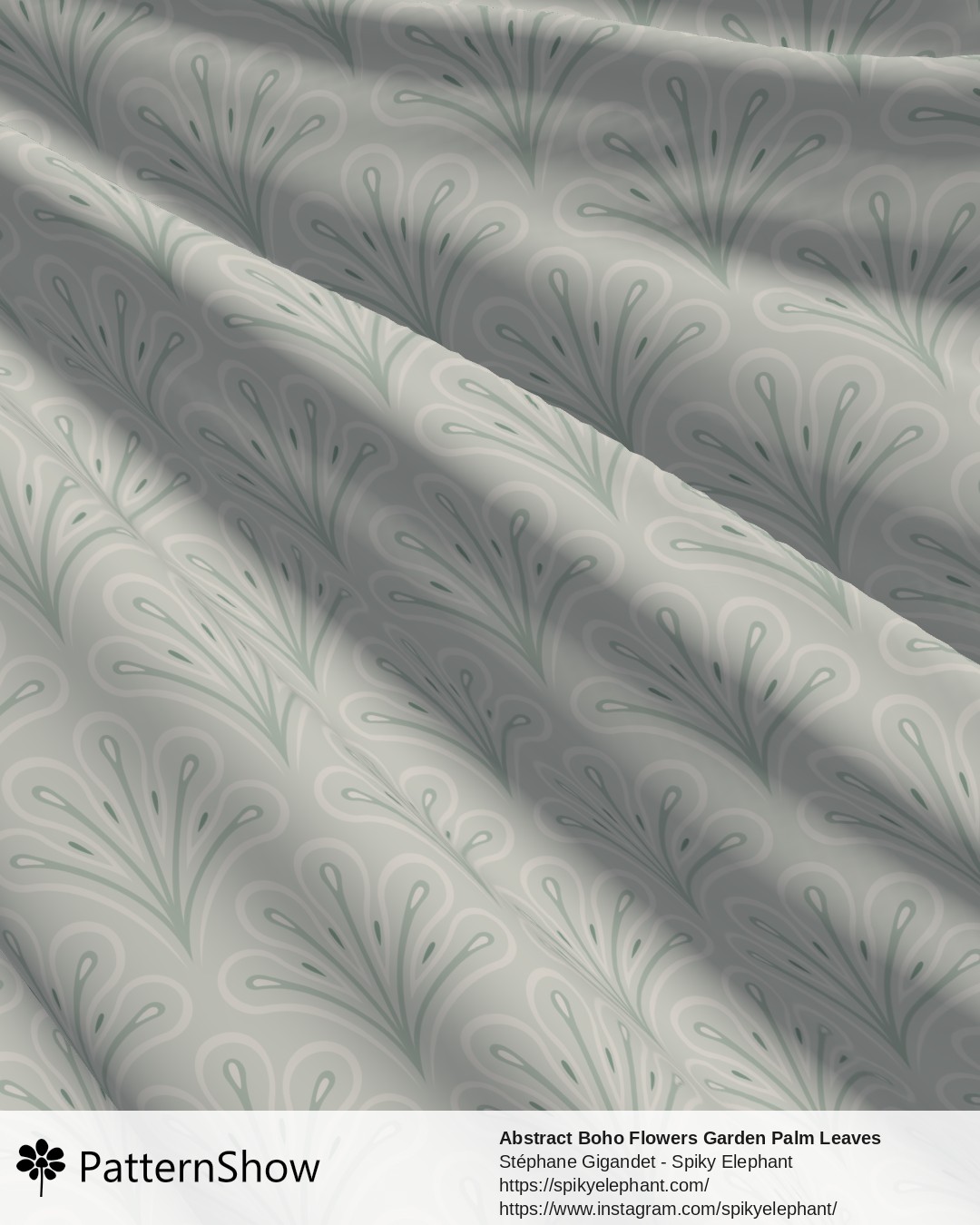Abstract Boho Flowers Garden Palm Leaves - Garden Fresh Soft Light Sage Green Pastel