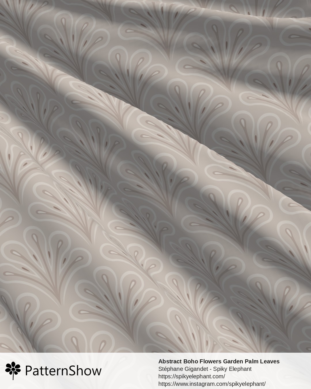 Abstract Boho Flowers Garden Palm Leaves - Minimal Beige Light Brown Pastel