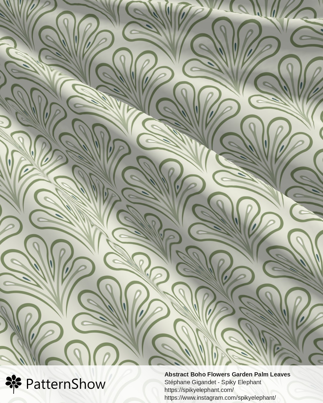 Abstract Boho Flowers Garden Palm Leaves - Garden Meadow Botanical Light Sage Green