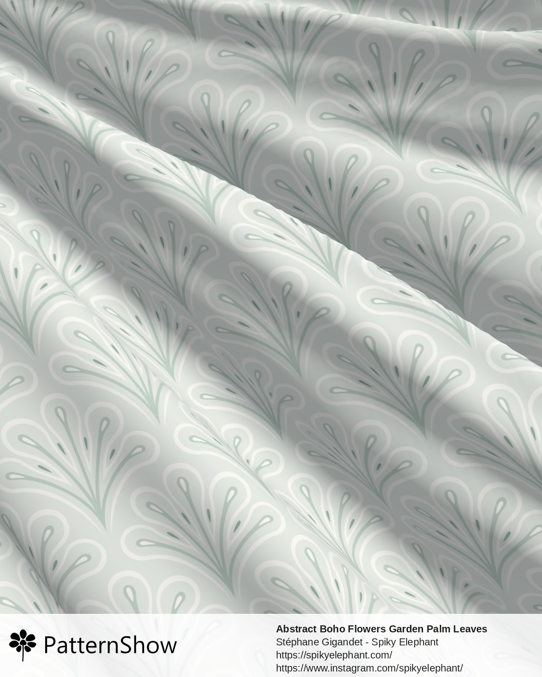 Abstract Boho Flowers Garden Palm Leaves - Garden Fresh Soft Light Sage Green Pastel
