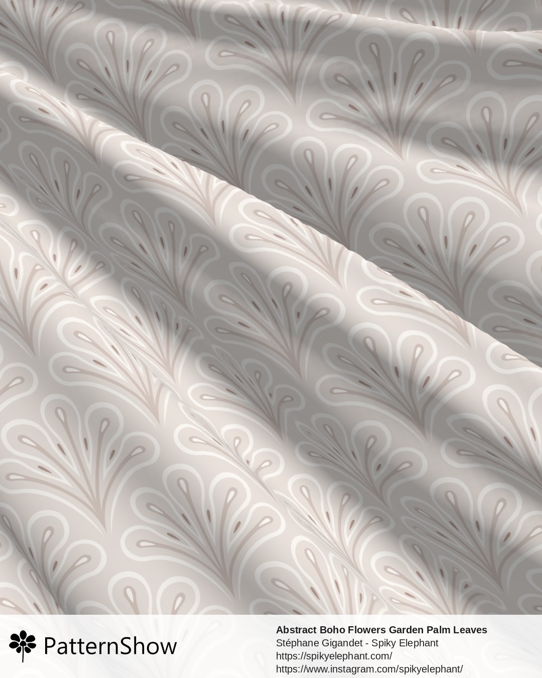 Abstract Boho Flowers Garden Palm Leaves - Minimal Beige Light Brown Pastel