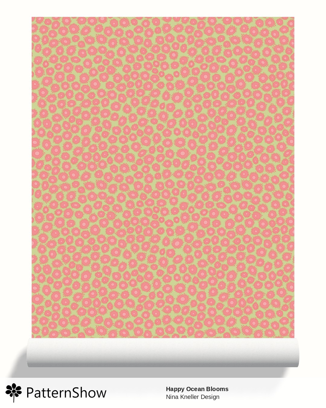 Happy Ocean Blooms wallpaper - Mint Lagoon