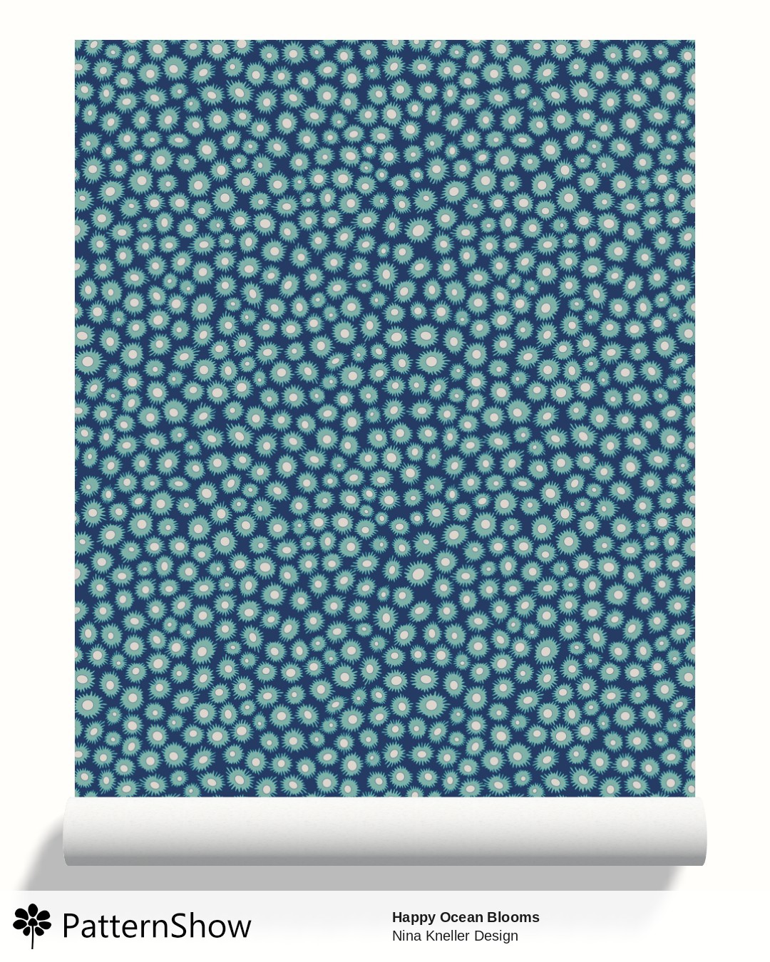 Happy Ocean Blooms wallpaper - Midnight Tide