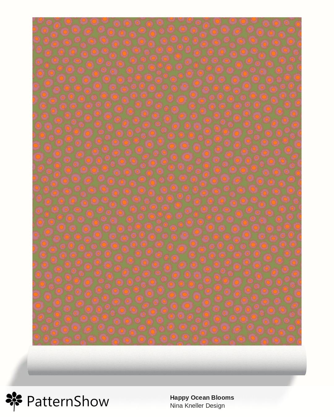 Happy Ocean Blooms wallpaper - Driftwood Green