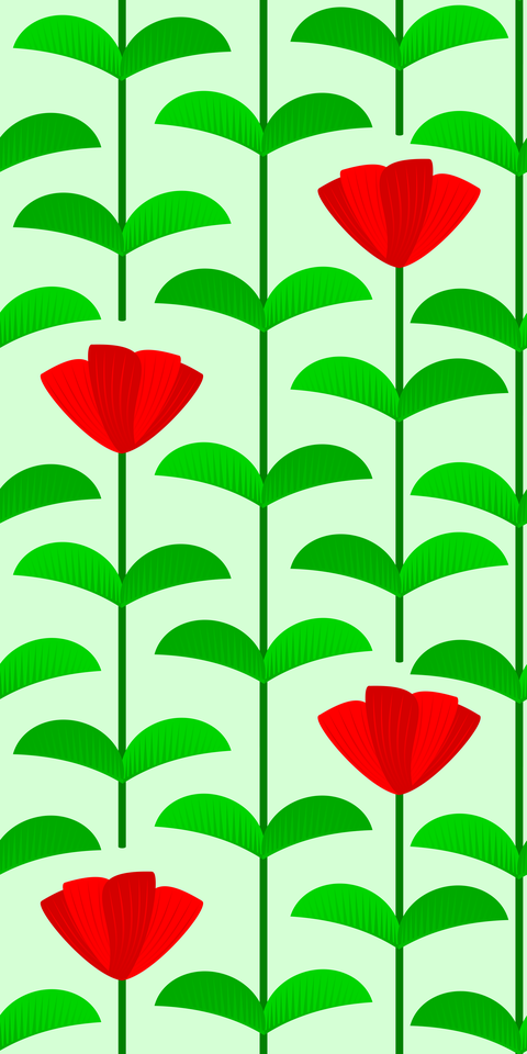 Red Garden Green Pastel Light