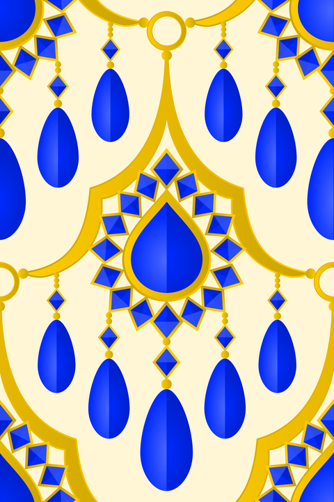 Sparkling Sapphire Blue Gold