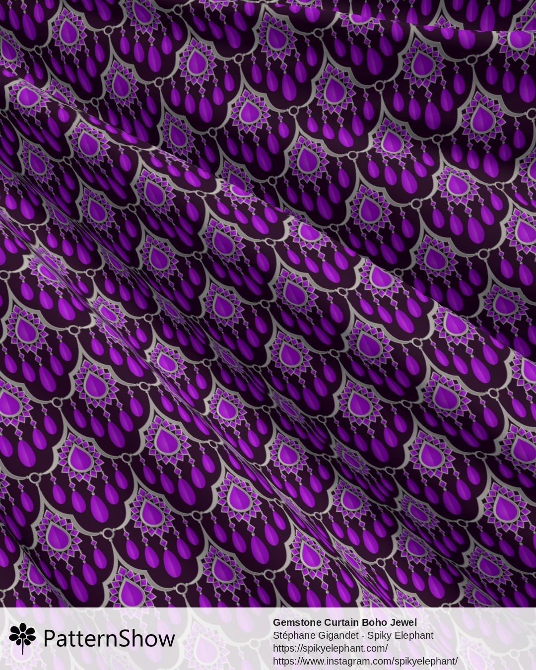 Gemstone Curtain Boho Jewel - Amazing Amethyst Purple Silver
