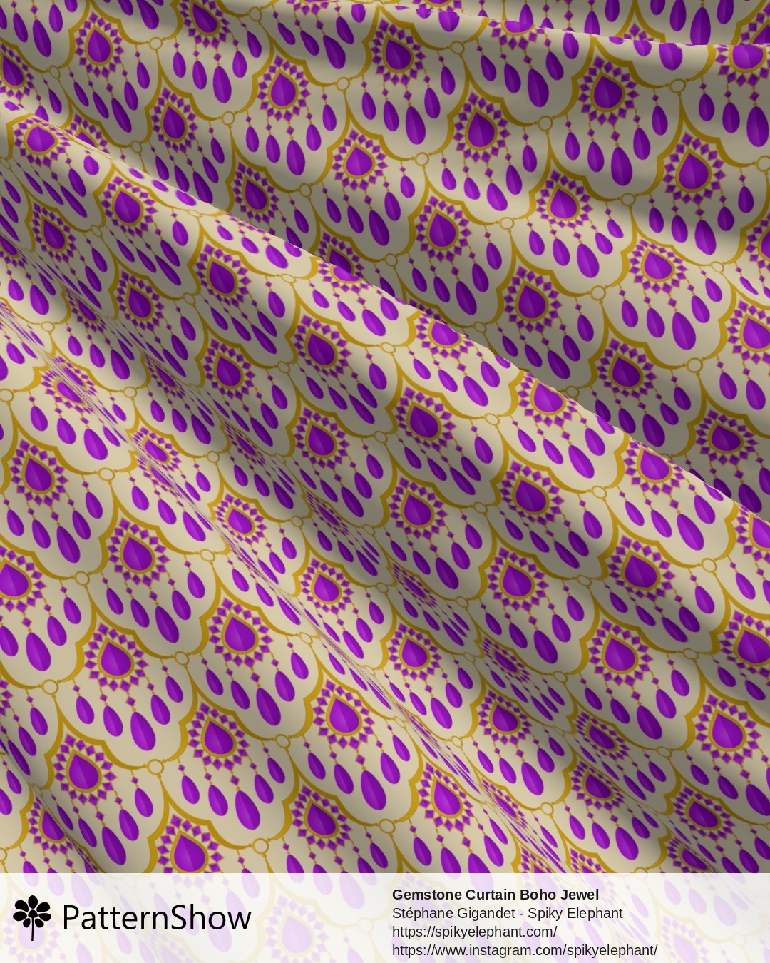 Gemstone Curtain Boho Jewel - Amazing Amethyst Purple Gold