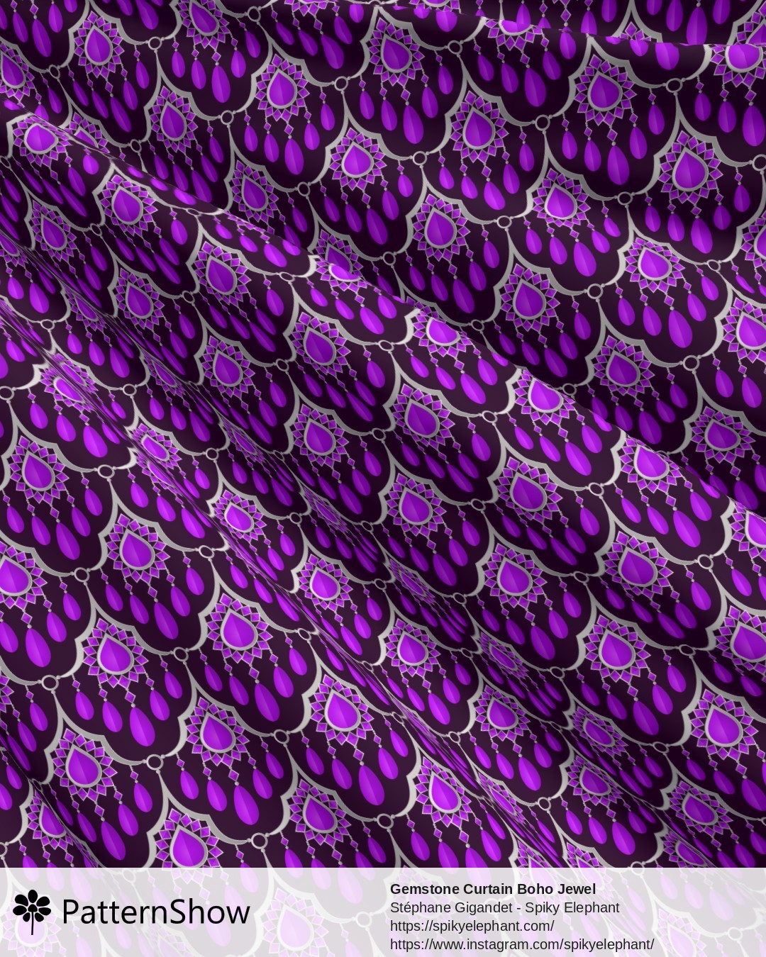 Gemstone Curtain Boho Jewel - Amazing Amethyst Purple Silver