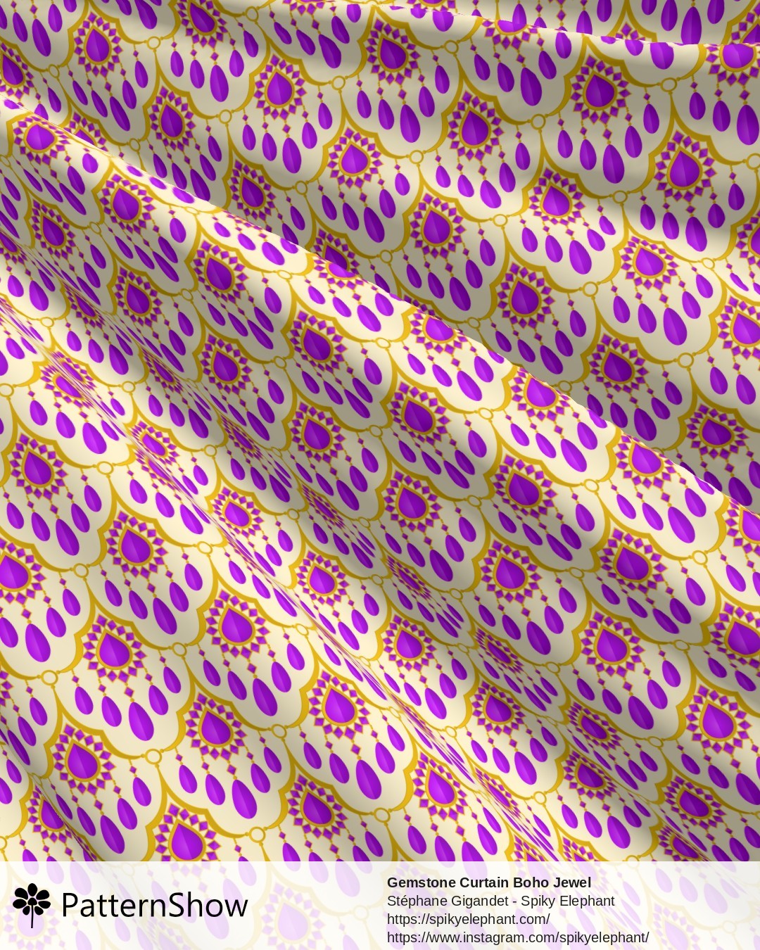 Gemstone Curtain Boho Jewel - Amazing Amethyst Purple Gold