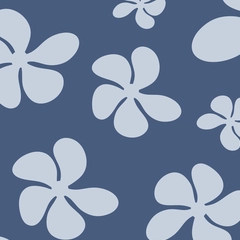 Retro cutout flowers - Night blue flower