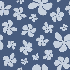 Retro cutout flowers - Night blue flower