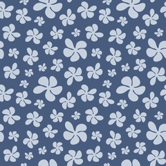 Retro cutout flowers - Night blue flower