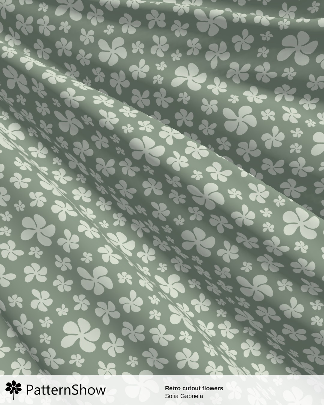 Retro cutout flowers - Green flower