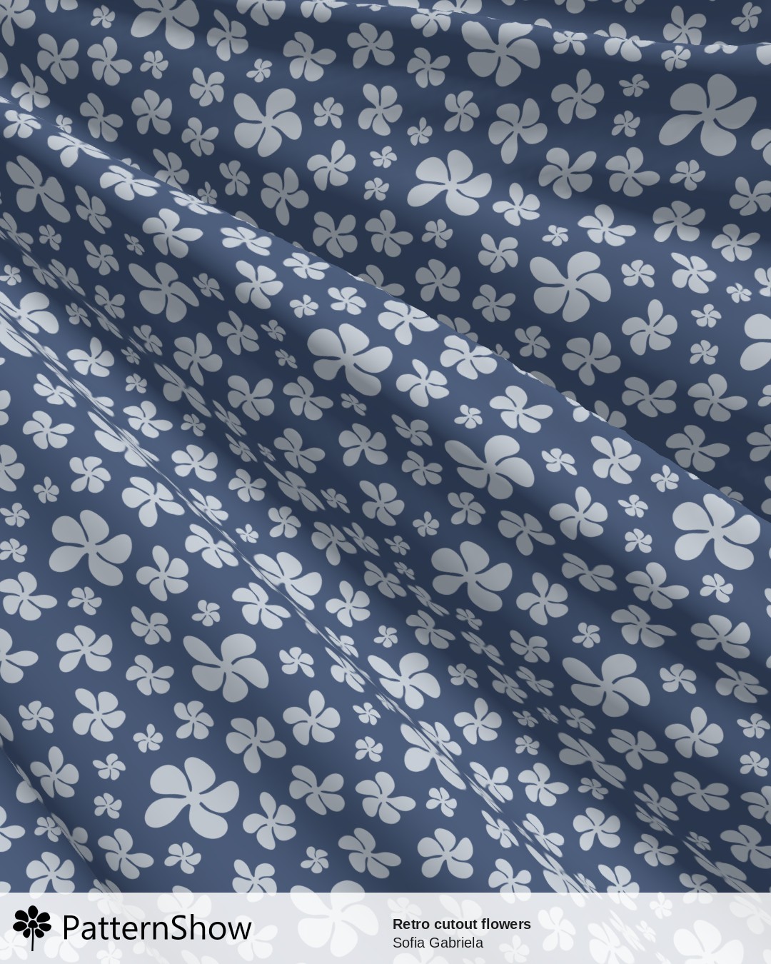 Retro cutout flowers - Night blue flower