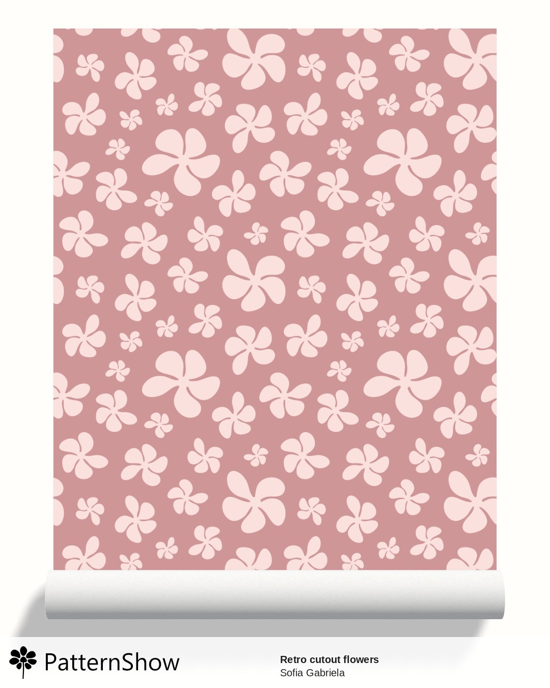 Retro cutout flowers wallpaper - Rose flower