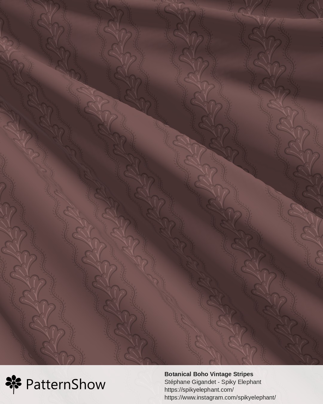 Botanical Boho Vintage Stripes - Dark Red Brown Brick Auburn Terracotta