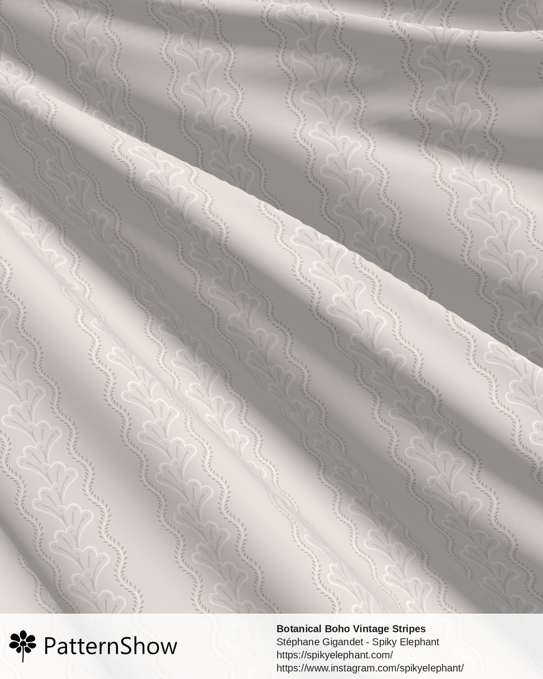 Botanical Boho Vintage Stripes - Beige Light Brown Pastel