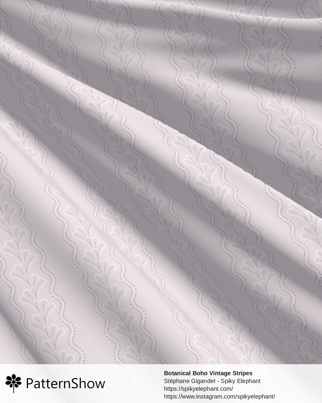 Botanical Boho Vintage Stripes - Soft Pink Pastel