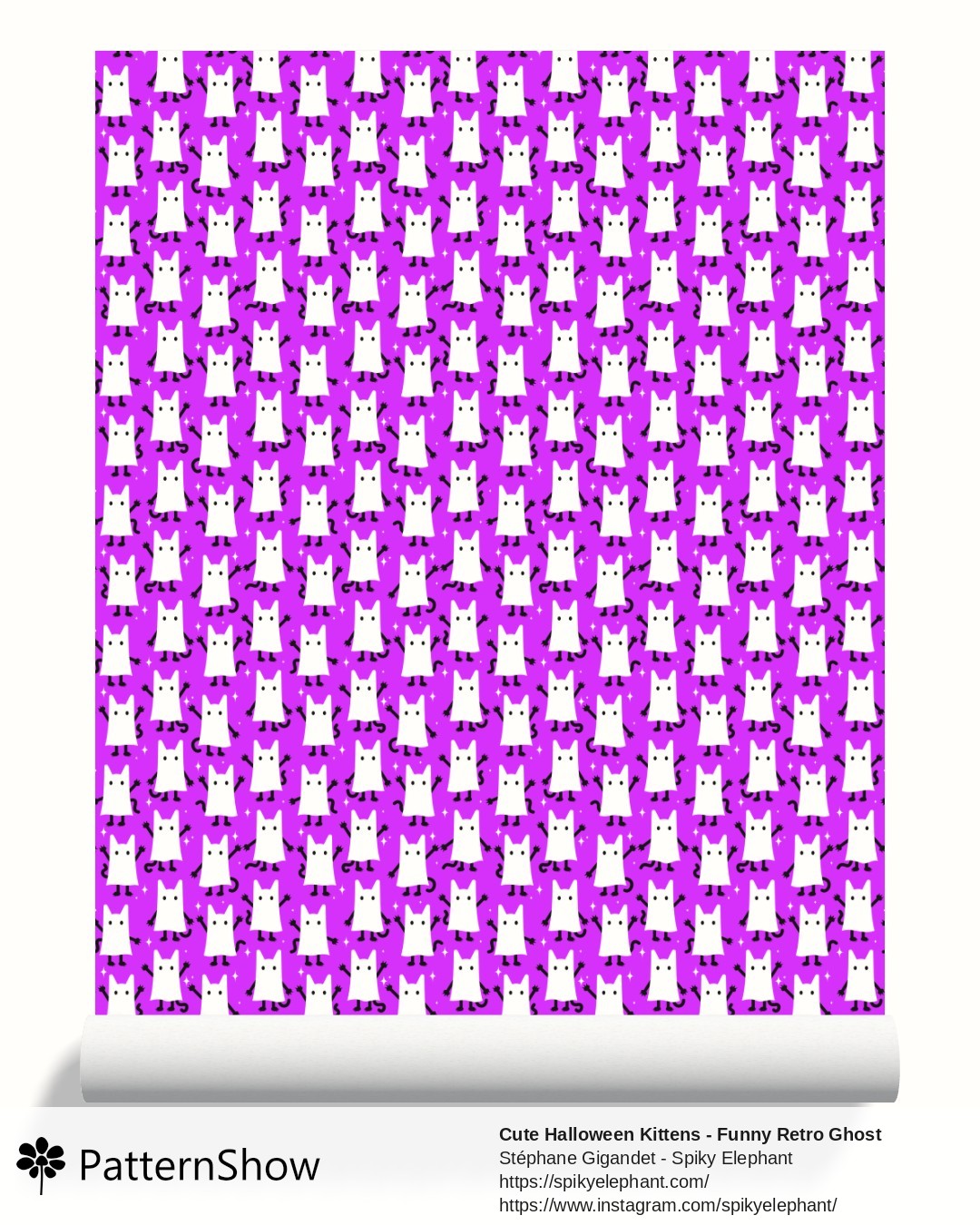 Cute Halloween Kittens - Funny Retro Ghost Cats wallpaper - Purple