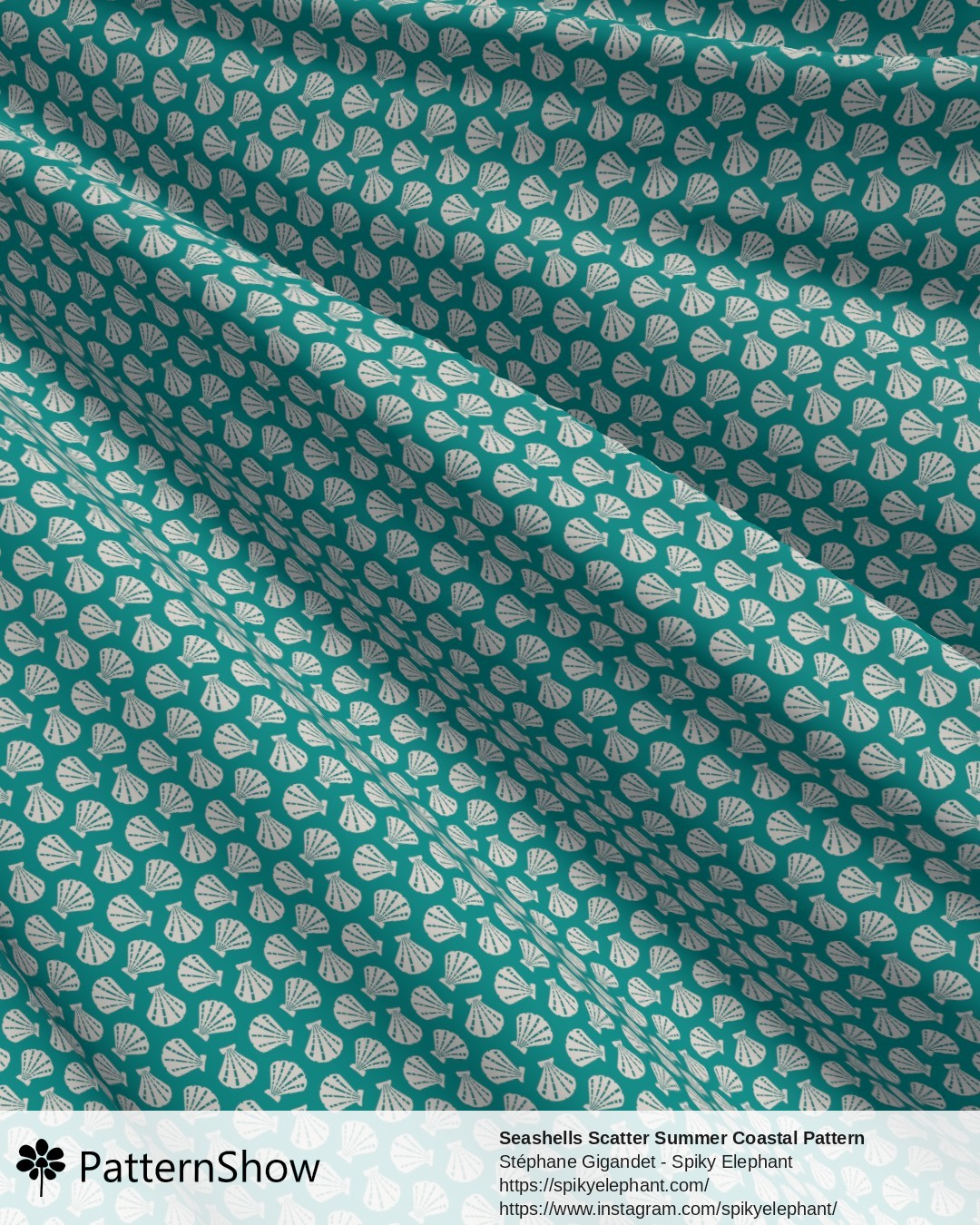 Seashells Scatter Summer Coastal Pattern - Turquoise