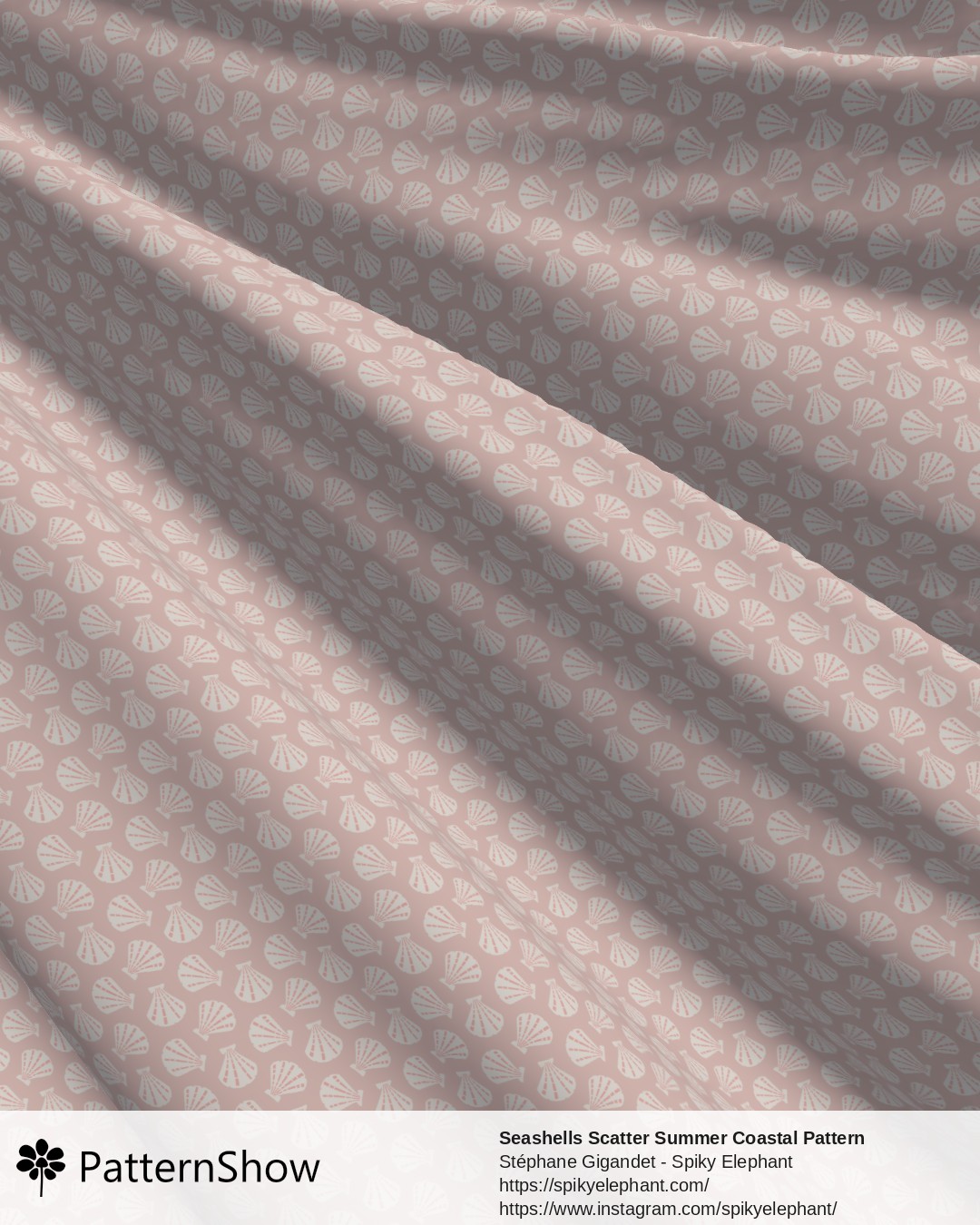 Seashells Scatter Summer Coastal Pattern - Light Pink Pastel