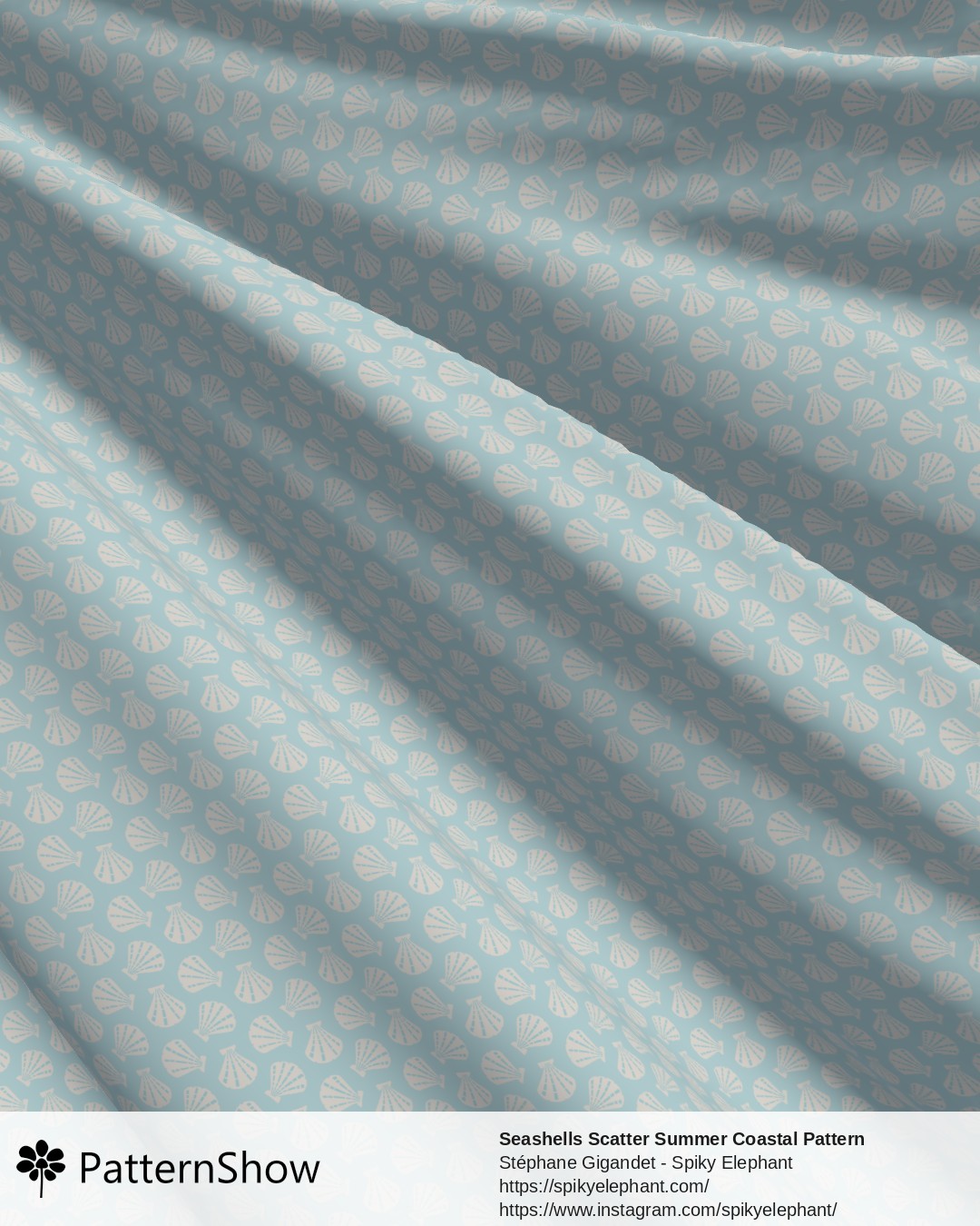 Seashells Scatter Summer Coastal Pattern - Light Baby Blue Pastel