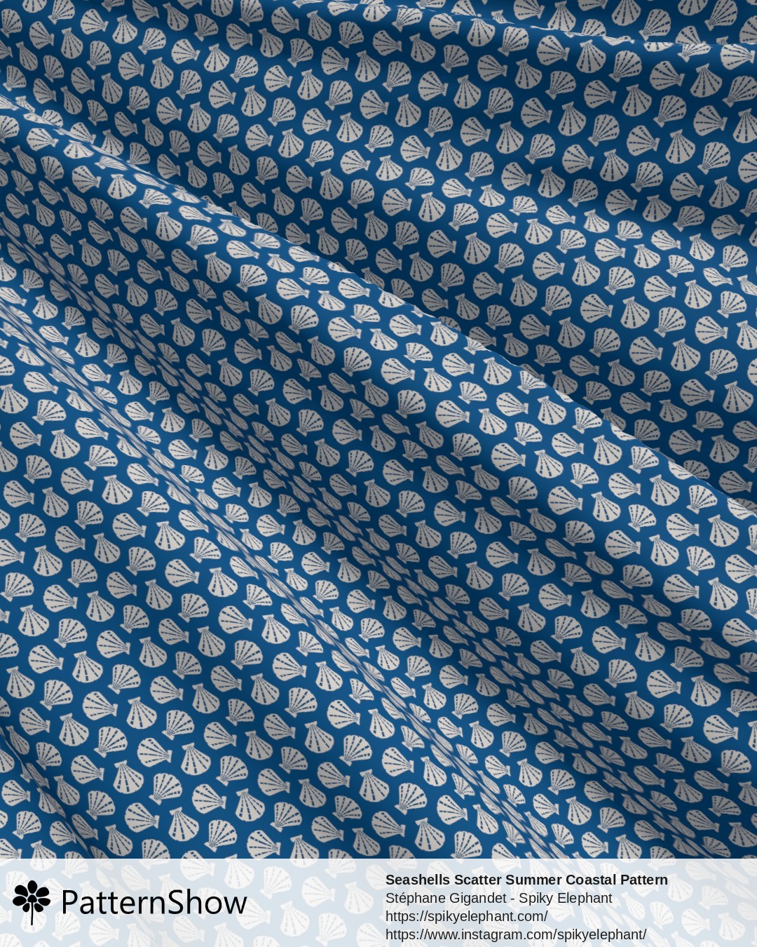 Seashells Scatter Summer Coastal Pattern - Ocean Blue