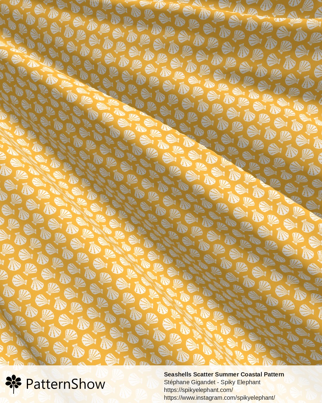 Seashells Scatter Summer Coastal Pattern - Sunny Yellow