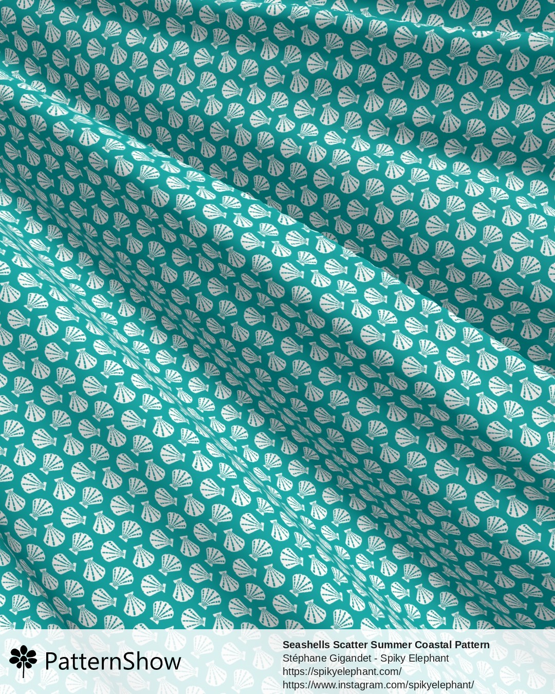 Seashells Scatter Summer Coastal Pattern - Turquoise