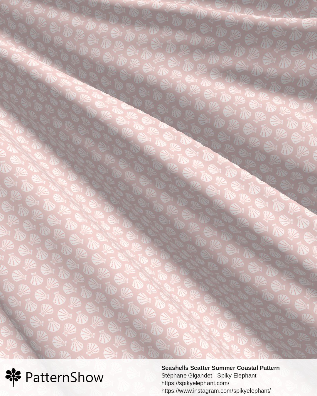 Seashells Scatter Summer Coastal Pattern - Light Pink Pastel