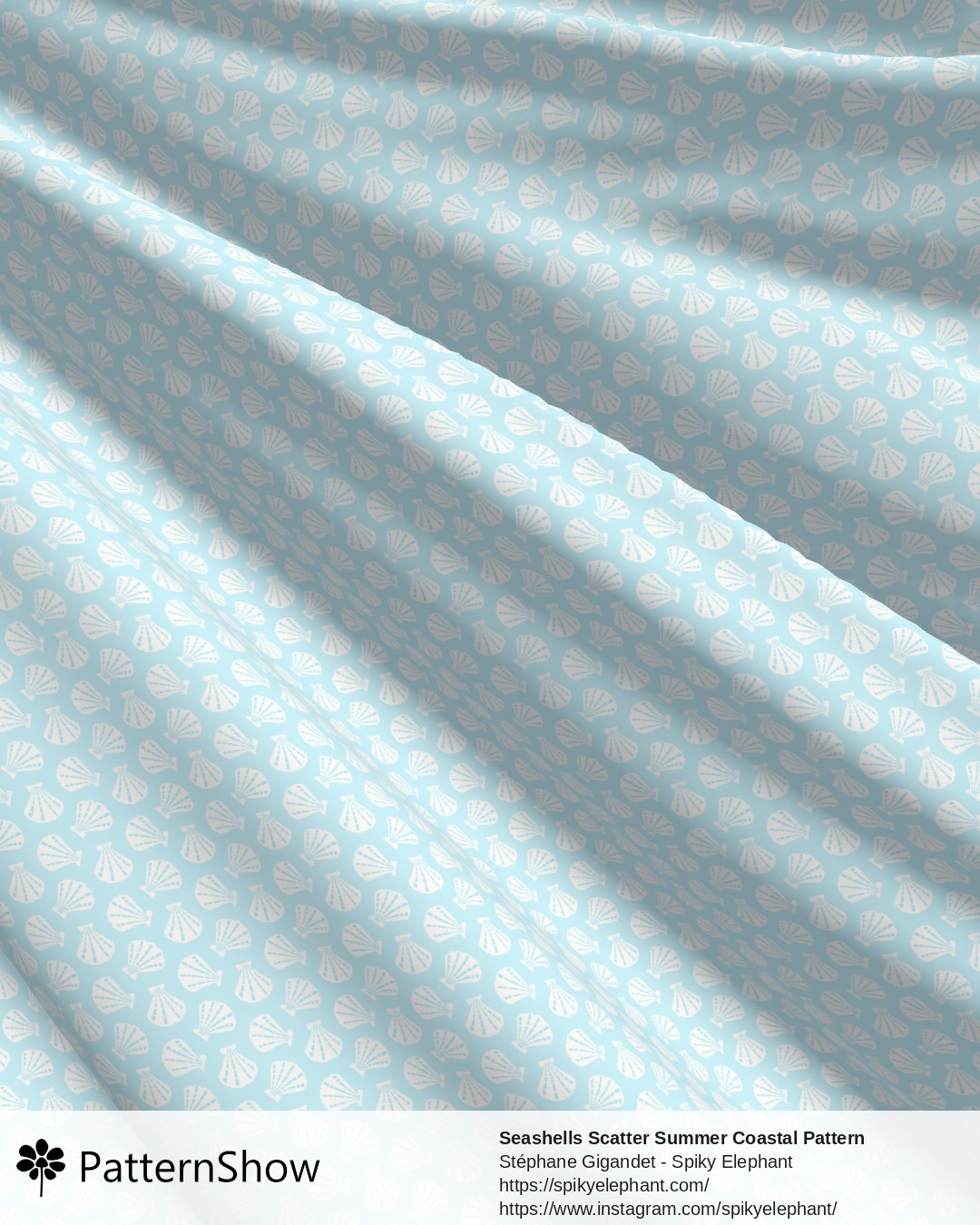 Seashells Scatter Summer Coastal Pattern - Light Baby Blue Pastel