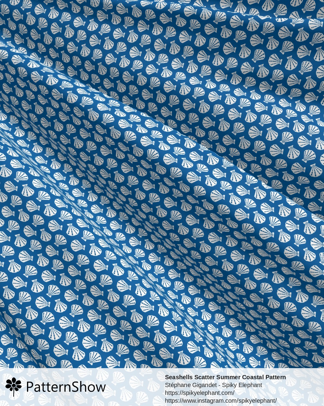 Seashells Scatter Summer Coastal Pattern - Ocean Blue