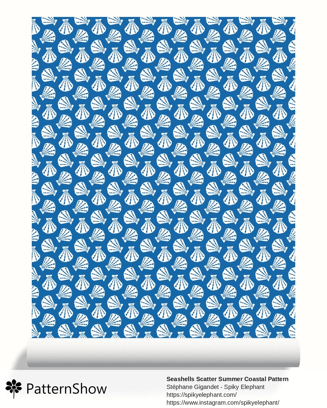 Seashells Scatter Summer Coastal Pattern wallpaper - Ocean Blue