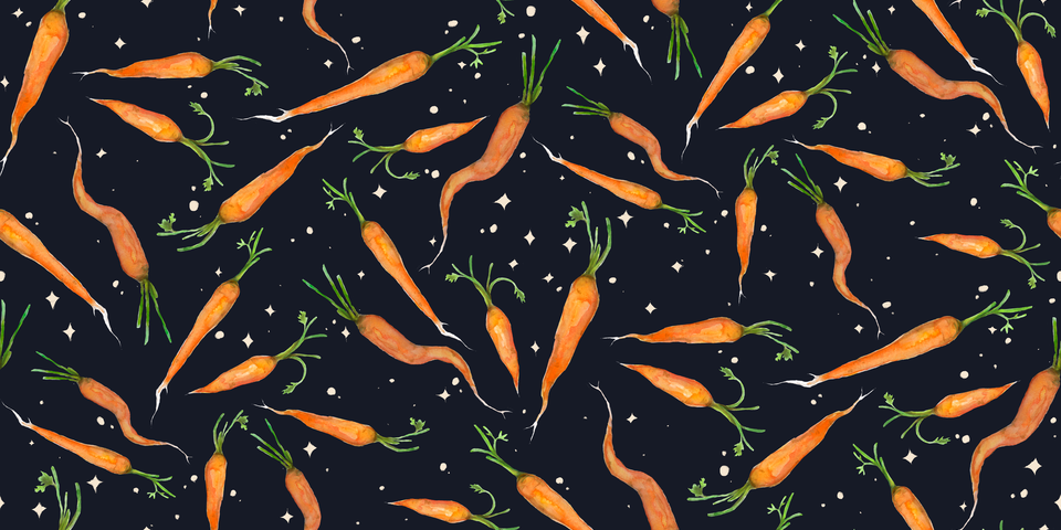 Galactic Carrots Black and White Speckles