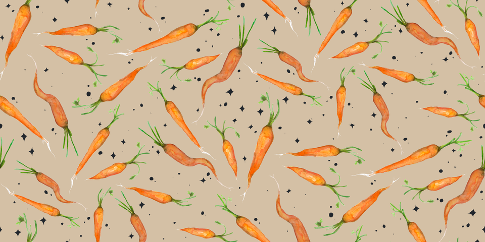 Galactic Carrots Beige and Black Speckles