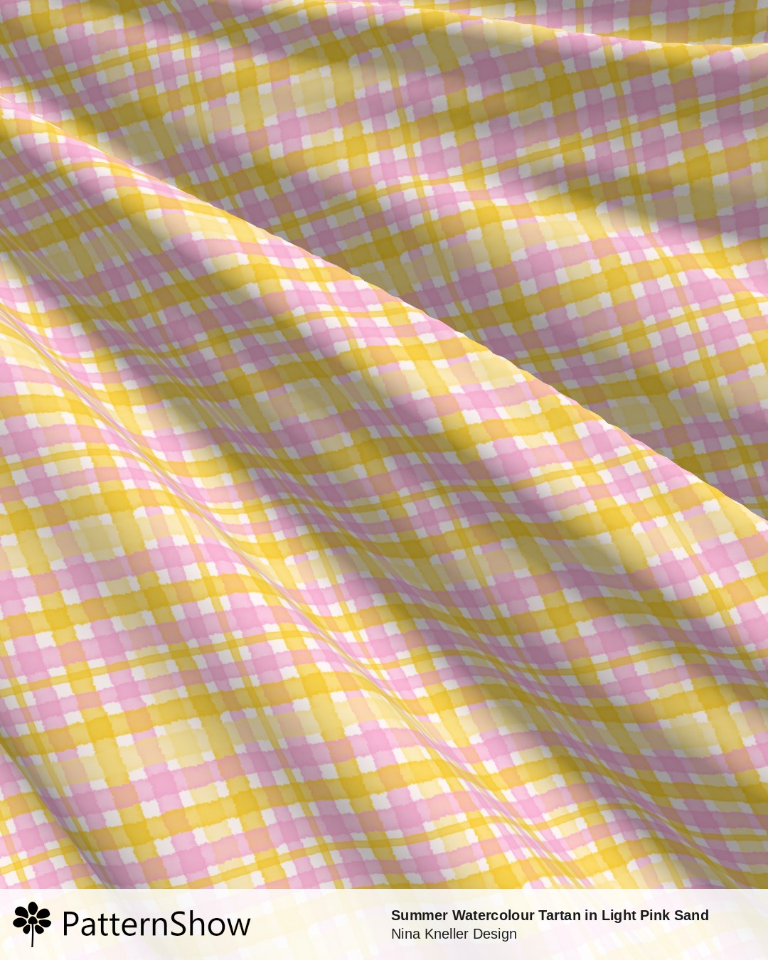 Summer Watercolour Tartan in Light Pink Sand - Summery Watercolour Tartan