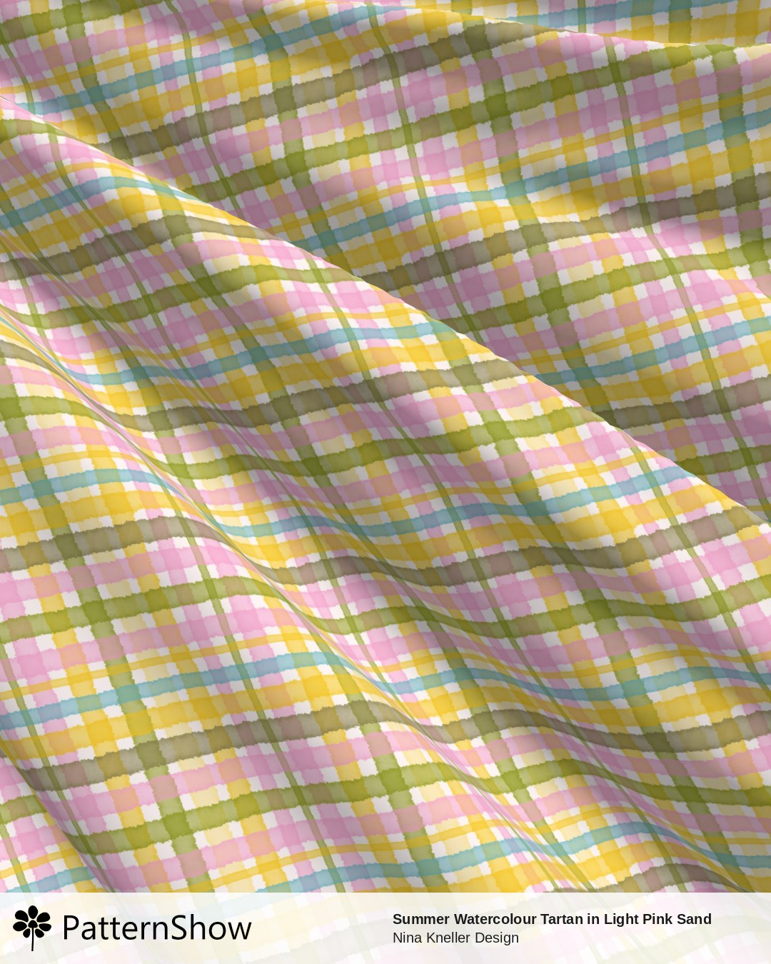 Summer Watercolour Tartan in Light Pink Sand - Summery Watercolour Tartan