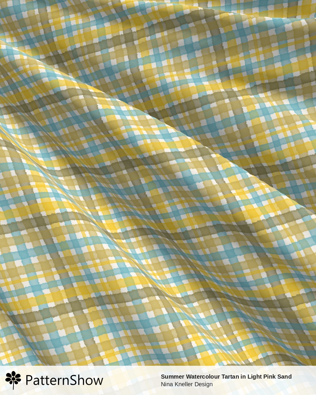 Summer Watercolour Tartan in Light Pink Sand - Summery Watercolour Tartan
