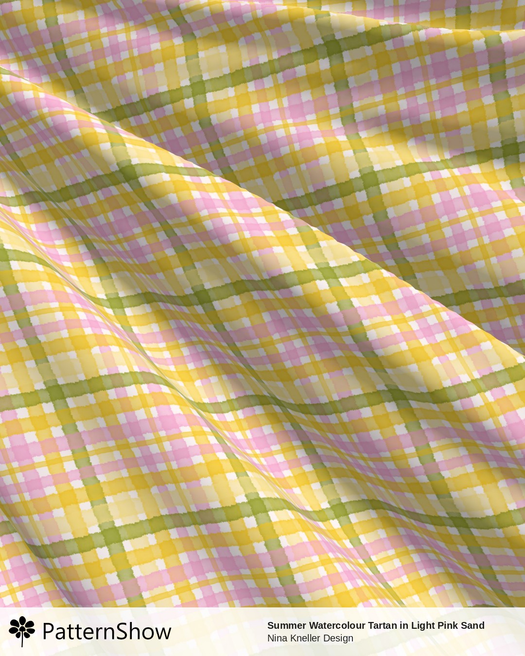 Summer Watercolour Tartan in Light Pink Sand - Summery Watercolour Tartan