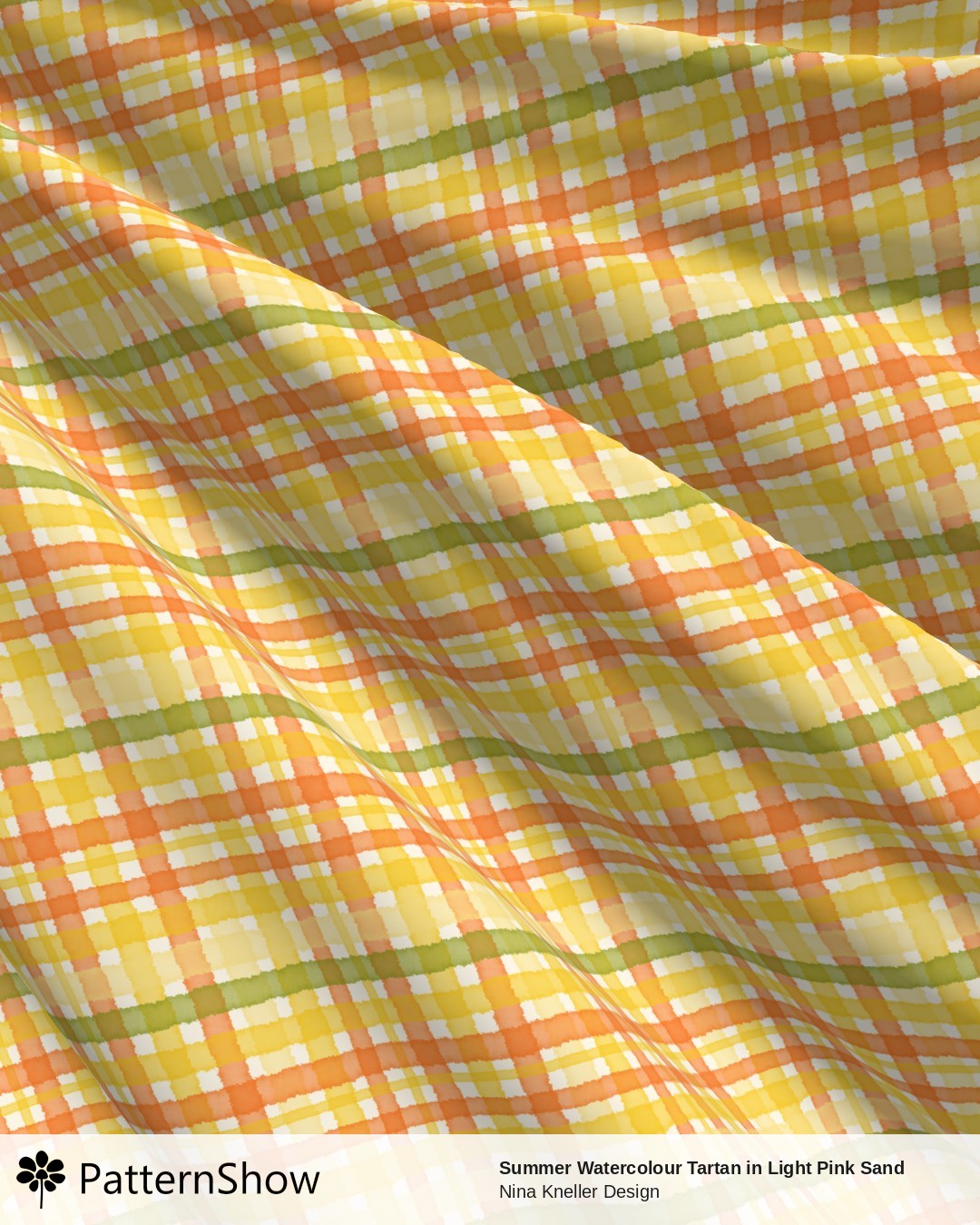 Summer Watercolour Tartan in Light Pink Sand - Summery Watercolour Tartan