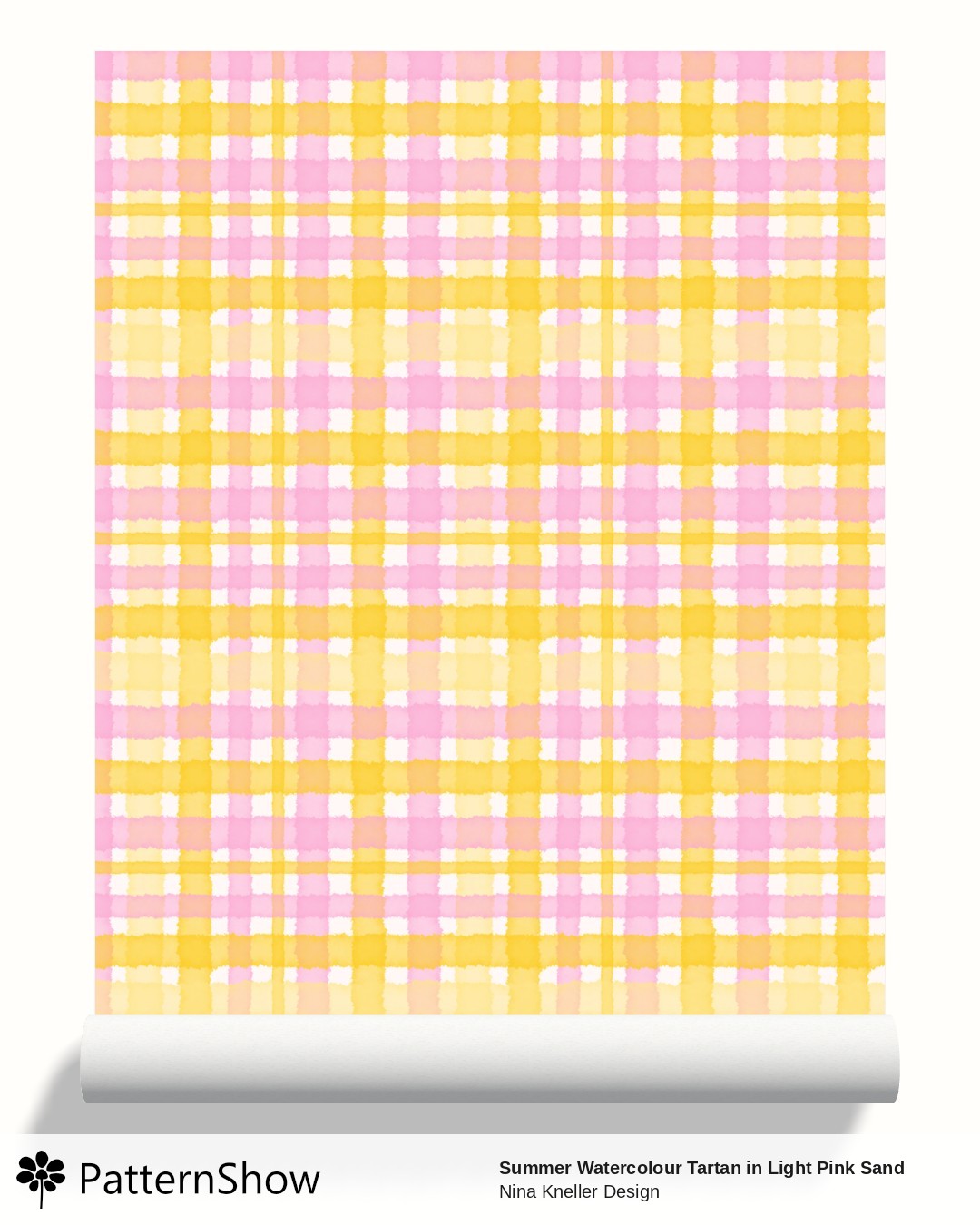 Summer Watercolour Tartan in Light Pink Sand wallpaper - Summery Watercolour Tartan