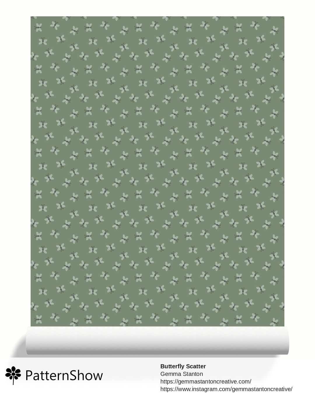 Butterfly Scatter wallpaper - Green