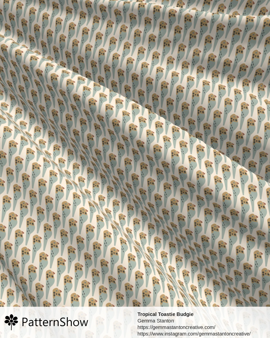 Tropical Toastie Budgie - Blue / Yellow / Cream