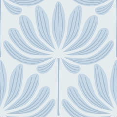 Delightful Dahlias - Sky Baby Blue Cyan