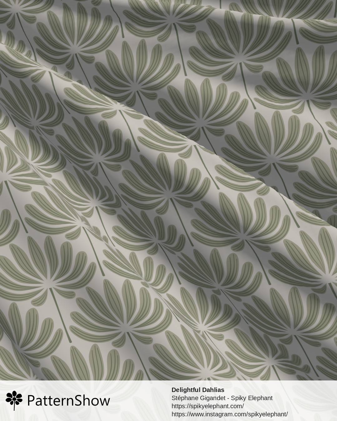Delightful Dahlias - Sage Green